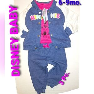 Absolutely Adorable DISNEY BABY☆MINNIE MOUSE☆Baby 3pc Jogger Jacket Set☆6-9mo.